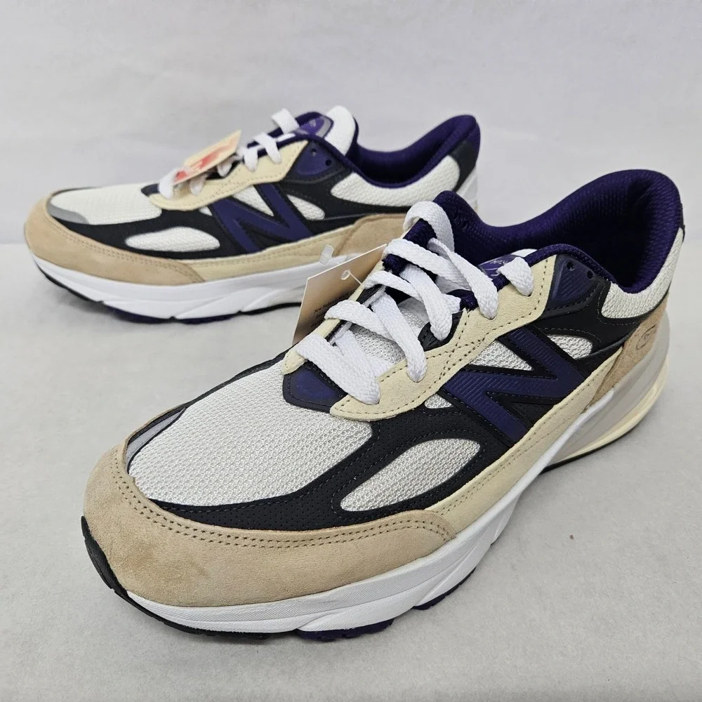 New Balance 990 V6 Sneakers Made In USA U990WB6 White Black Purple Men‎ Size 9